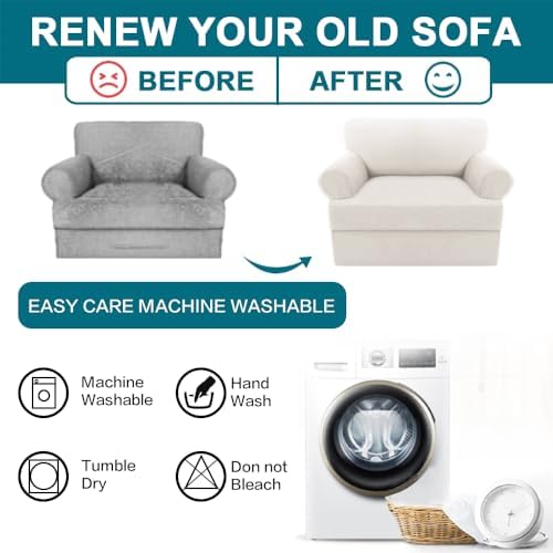 Turquoize T Cushion Chair Slipcover Armchair Slipcover for Living Room Stretc...