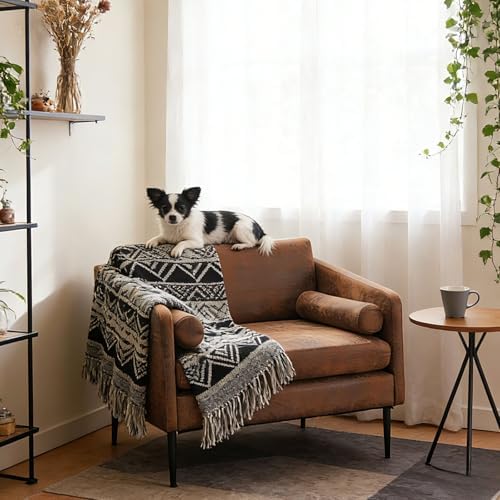 Karl home 38.2" Club Chair, Bronzing Cloth Accent Chair, Brown