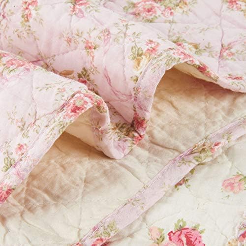 Cozyholy Original 100% Cotton Quilt Pink Floral Patchwork Quilts Quilted Thro...