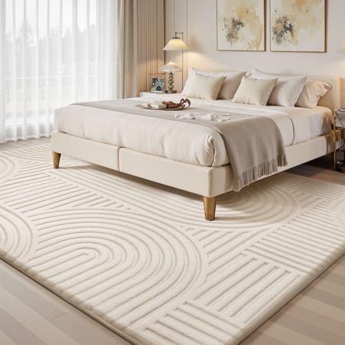 Sour Lemon Area Rugs 9x12 Living Room Bedroom, White Rug Large Carpet