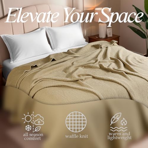 100% Cotton Blanket all Seasons Twin Size, Khakhi, 60x90 Inches