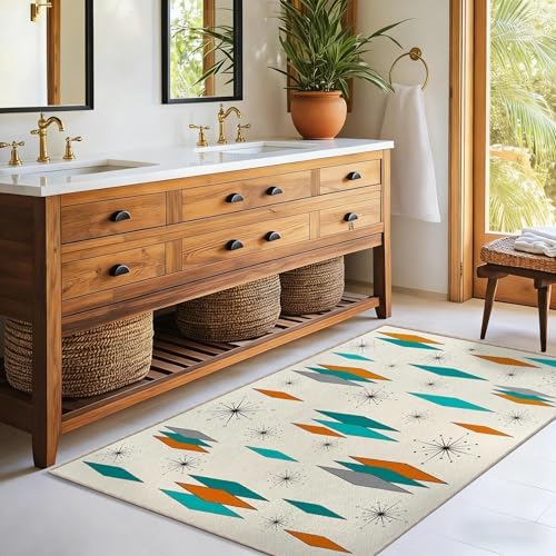 3x5 Mid Century Modern Rug for Entryway Living Room Bedroom Dining Room Atomi...