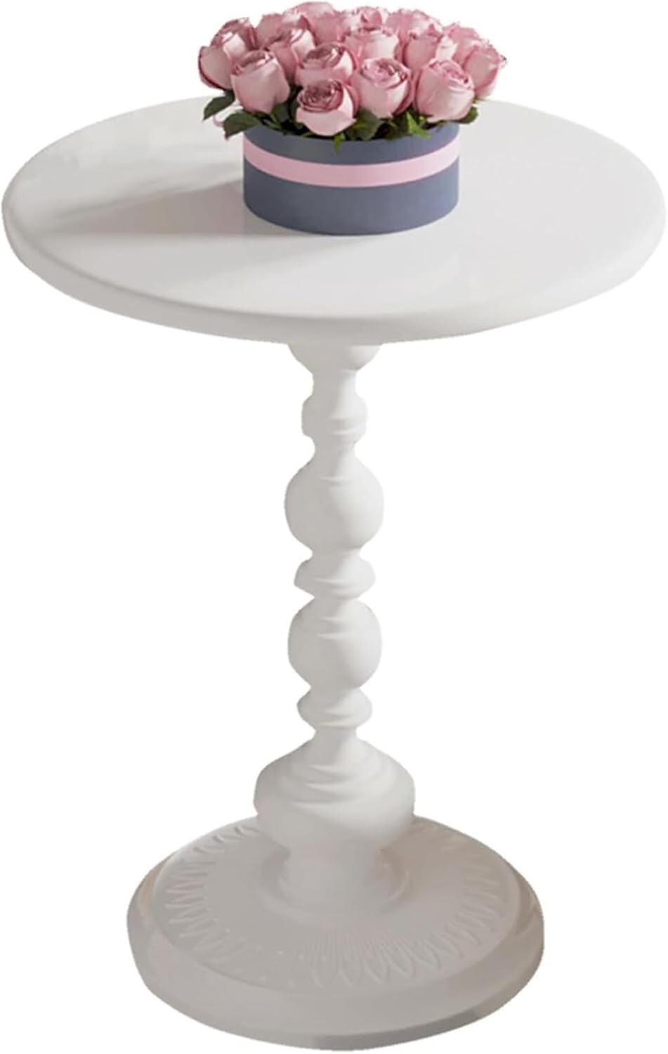 Sofa Table, Thick Base, Creative Balcony Leisure Telephone Table(White)