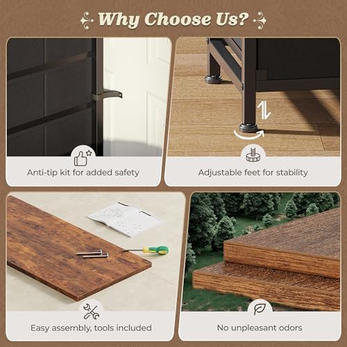 Huuger 70 Inch Long Dresser for Bedroom, TV Stand for 65, 75, 80 Inch TV