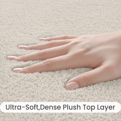 Sour Lemon 8x10 Area Rugs for Living Room Bedroom, Large Carpet White Rug
