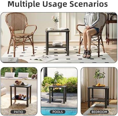 Adirondack Side Table,Weather Resistant Wood Textured Table,Side Table for Ad...