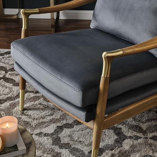 Modway Langford Stain-Resistant Performance Velvet Armchair – Mid Century Mod...