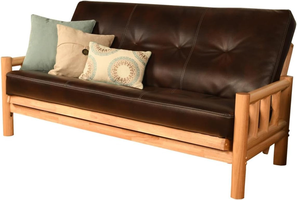 Lodge Log Natural Full Size Futon Set