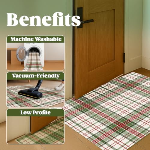 Muddy Mat® Plaid 5x7 Washable Area Rugs for Living Room, Bedroom & Dining...