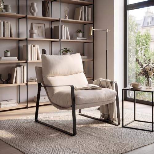 HEAH-YO Modern Accent Chair, Comfy Living Room Chair with Removable Cushion a...