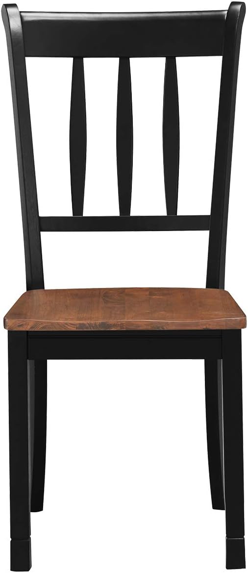 Giantex Wood Dining Chairs Set of 2, Armless Kitchen Chairs w/Solid Rubber Wo...