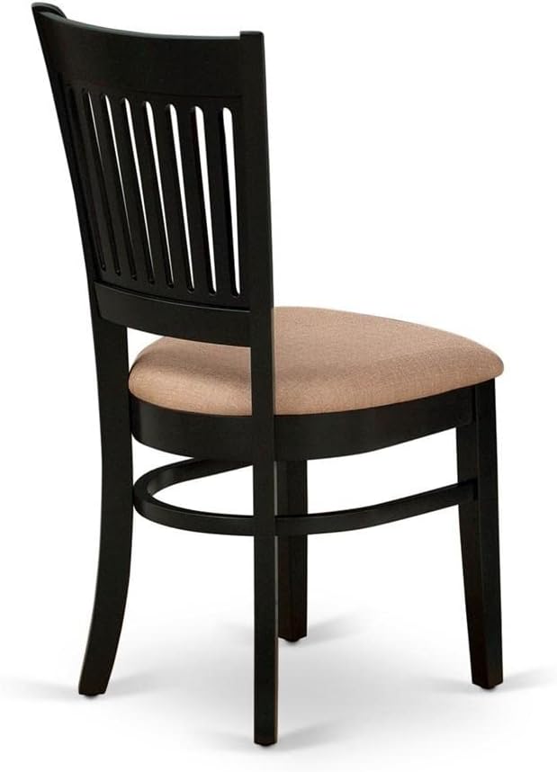 East West Furniture VAC-BLK-C Vancouver Dining Chairs - Linen Fabric Upholste...