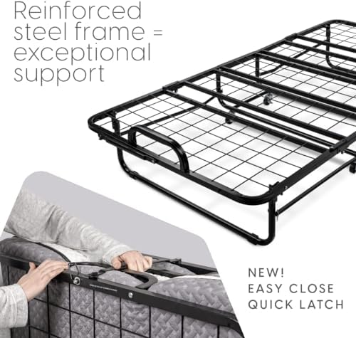Milliard Deluxe Diplomat Folding Bed with Mattress for Adults, Twin Size, Por...