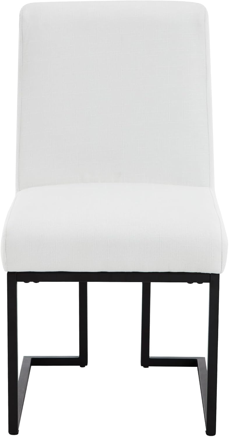 Upholstered Dining Chairs Set of 2, Modern Linen Fabric Kitchen & Dining ...