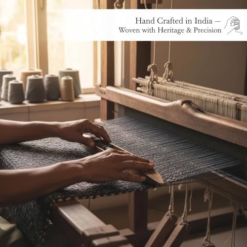 Dark Gray 6x9 Cotton Jute Rugs Braided Mid-Century Modern Living Room Rug
