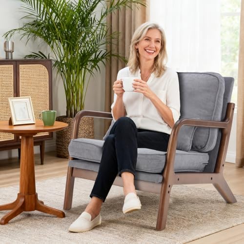 DUMOS Mid Century Accent Chairs Set of 2, 16'' Seat Height Lounge Chair