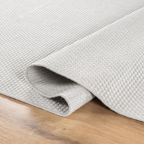 CAMILSON Easy Jute Rug 9x12, Large Indoor Outdoor Off-White Farmhouse Area Ru...