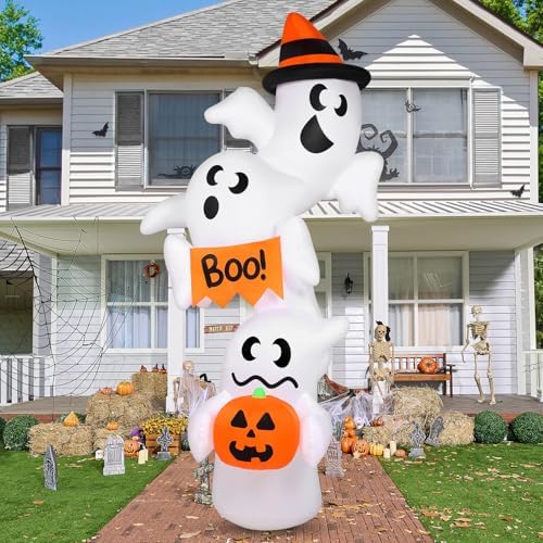 JOYIN Halloween Inflatable Ghost Outdoor Decorations, Giant Overlap Ghost Inf...