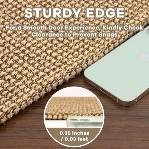 EARTHALL Woven Area Rugs 5x7 Ft Washable Living Room Rugs Non Slip Rubber Bac...