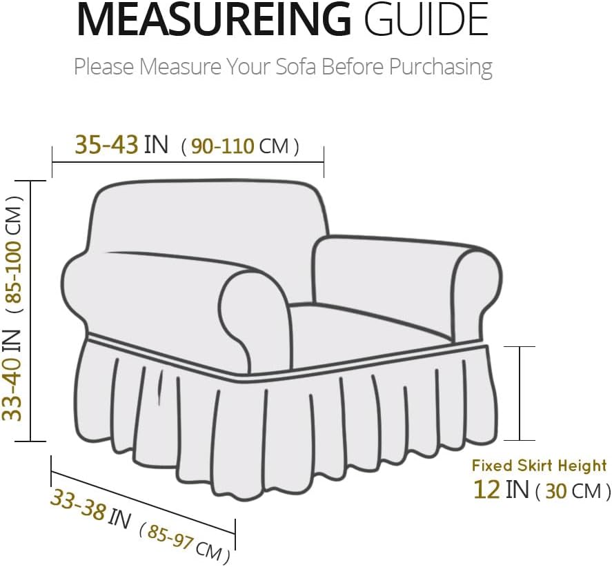 NICEEC White Armchair Covers Arm Chair Cover Armchair Slipcovers with Skirt
