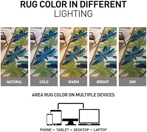 Rugshop Tropical High-Low Textured Indoor Outdoor Rug Multi 4' x 6'