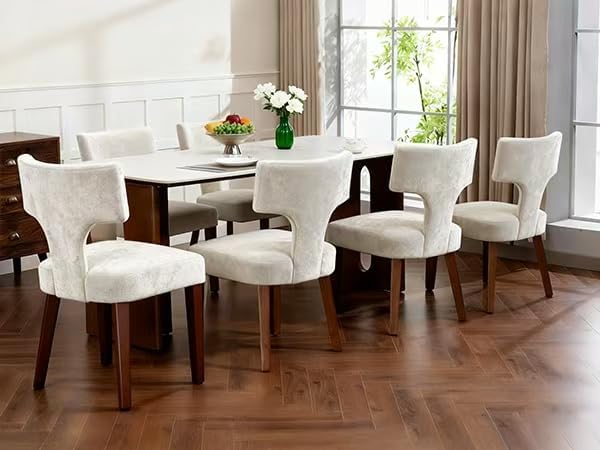 Soft Padded Dining Chairs Set of 4, Modern Farmhouse Upholstered Chairs with ...