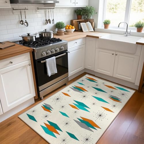 3x5 Mid Century Modern Rug for Entryway Living Room Bedroom Dining Room Atomi...