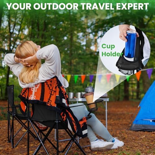 2 Pack Portable Camping Chairs Folding Lawn Chair Outdoor Lightweight Beach C...