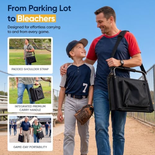 BRAWNTIDE Compact Premium Stadium Seat - Built for Long Days on Bleachers