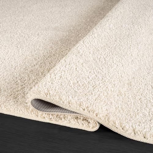 Area Rug 6x9 Bone Washable Indoor Rug Solid Non Slip Easy to Clean Non Sheddi...