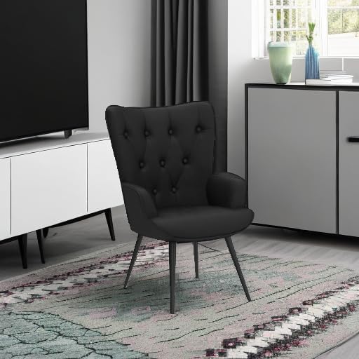 Furniliving Velvet Accent Chair Modern Upholstered Side Armchair with Tapered...