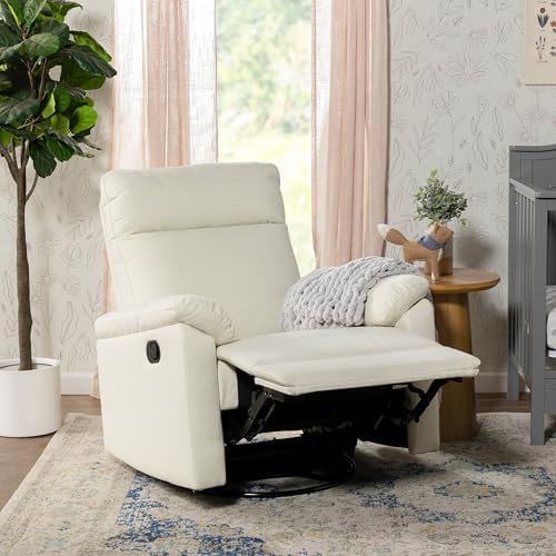 Davinci Suzy Swivel Recliner in Vanilla, GREENGUARD Gold & CertiPUR-US® C...