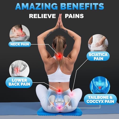 Gel Seat Cushions for Long Sitting- Extra Large & Ultra Thick(2 Inch) Ort...