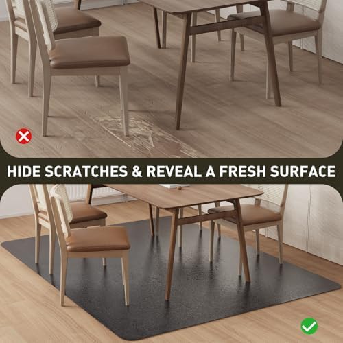 Area Floor Mat for Home, 4'×6' Black No Slip Waterproof Vinyl Area Rug