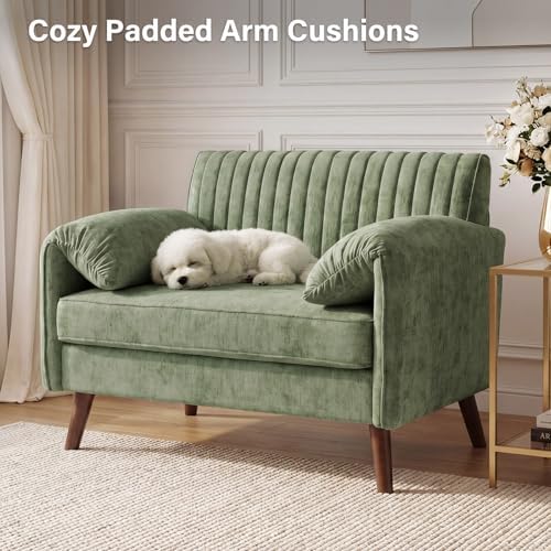 Modern Oversized Accent Reading Chair for Living Room, 43", Chenille, Green