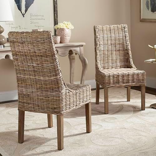 SAFAVIEH Suncoast Wood Accent Chair Set of 2, 20" FOX6503B
