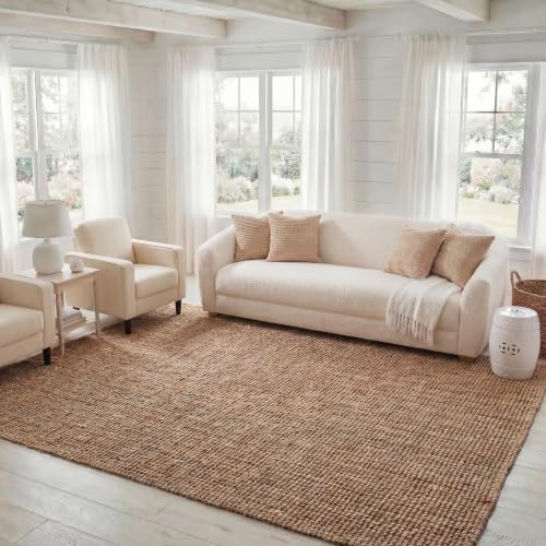 SAFAVIEH Natural Fiber Area Rug 6x9, Jute Knotted Natural NF447A