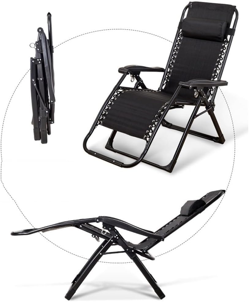 Gravity Lounge Chair Patio Adjustable Sun Lounger Garden Chairs Reclining Fol...