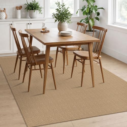 EARTHALL Woven Area Rugs 5x7 Ft Washable Living Room Rugs Non Slip Rubber Bac...