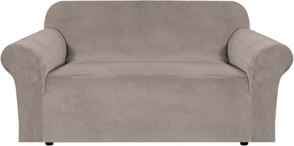 H.VERSAILTEX Stretch Velvet Loveseat Covers for 2 Cushion Couch Covers for Li...