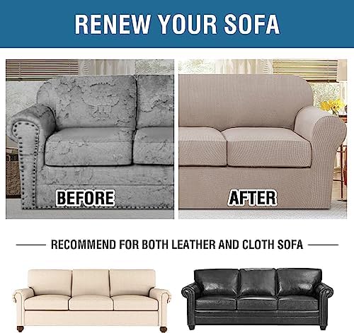 H.VERSAILTEX 4 Piece Stretch Sofa Covers for 3 Cushion Couch Covers for Livin...