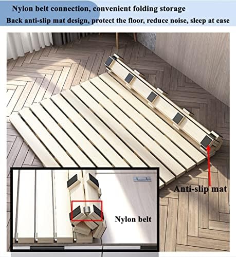 Foldable Floor Bed Frame for Japanese Futon Mattress Twin Size
