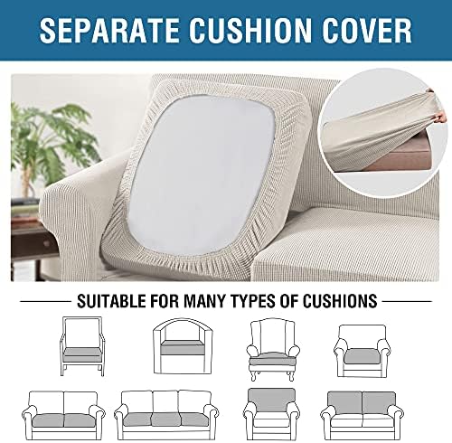 H.VERSAILTEX 4 Piece Stretch Couch Covers for 3 Cushion Couch Sofa Furniture ...