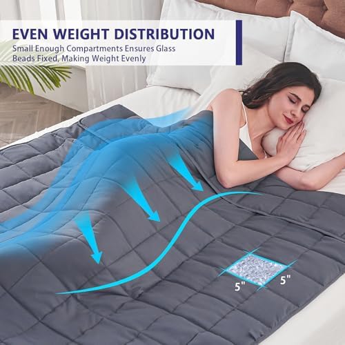 yescool Weighted Blanket for Adults 20lbs Queen Size, 60" x 80", Grey