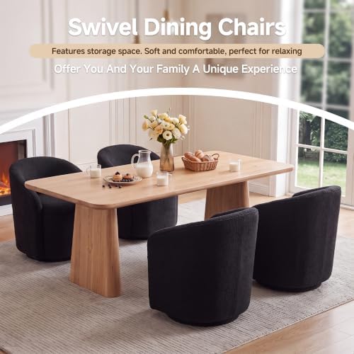 Swivel Accent Chair,Vanity Stool with Storage 360 ° Rotation Teddy Fleece Com...