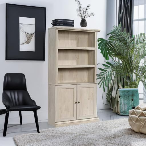 Sauder Miscellaneous Storage Bookcase with Doors, Adjustable Shelves, 5 Shelf...
