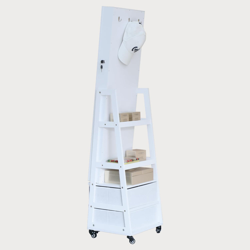 Jewelry Cabinet Standing Mirror with Drawers Jewelry Armoire Organizer | Full...