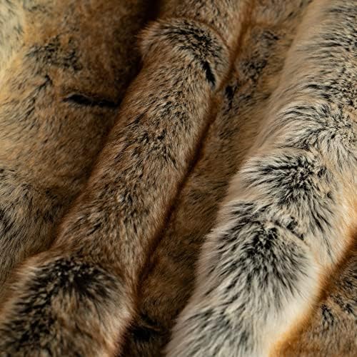 BATTILO Luxury Brown Faux Fur Throw Blanket for Couch,50"x60", Shaggy