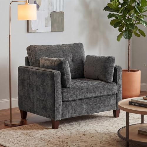 Luxury Oversized Accent Reading Armchair Set of 2, 41", Chenille, Gray