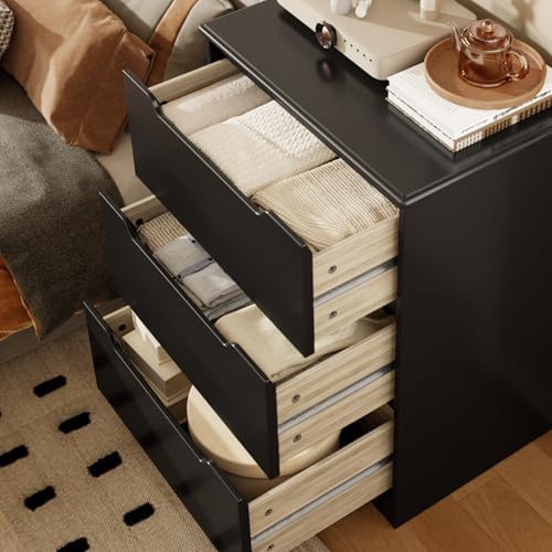 Gizoon 3 Drawers Chest, Bedroom Drawer Dresser with Large Storage Capacity